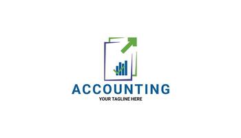 accounting logo template with chart and arrow up vector