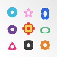 Colorful Abstract Basic Flower Shapes vector