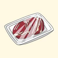 Fresh meat fillet part of beef tenderloin for steak in grocery store vector
