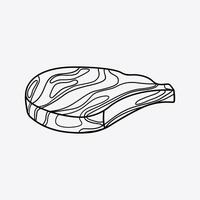 Tomahawk fresh meat part of beef ribs for steak. Thin line illustration. vector