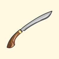 Sharp Machete with Wooden Handle vector