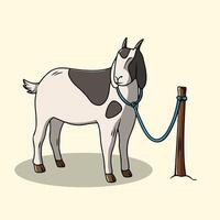 Goat Tethered to a Rope vector