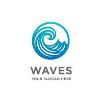 Abstract Wave Ocean Beach Gradient Logo Design vector