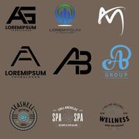 A n Collection of colorful initial letter logos vector
