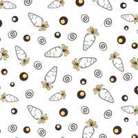 Simple Carrot and Circle Pattern vector