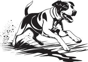 A dog running in the rain vector
