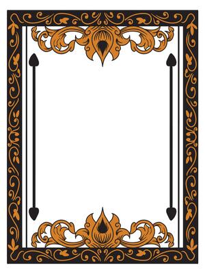 Floral Wreath Wedding Frame with Delicate Illustrations
