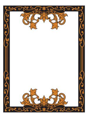 Decorative Wedding Menu Frame with Vintage Flourishes