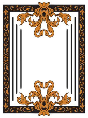 Decorative Wedding Program Frame with Elegant Patterns