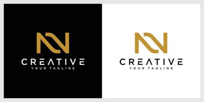 Initial N or NN Alphabets Letters Logo Monogram . vector