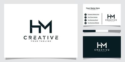Alphabet letters Initials Monogram logo HM, HM initial vector
