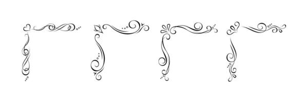 Fantasy ornate corner elements vector