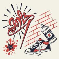 a design with a graffiti inspired font vector