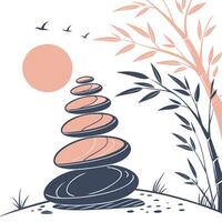 a design of stacked zen stones with soft vector