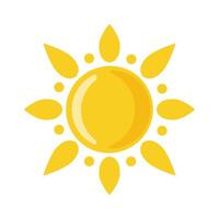 Sun symbol icon on white isolated background. vector
