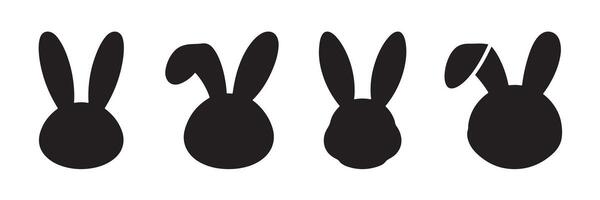 Set of Rabbit Silhouettes. Isolated on a white background vector