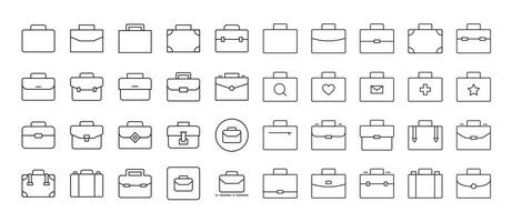 Briefcase Outline Simple Linear Image Collection. Editable Stroke. Perfect for Web Sites, Books, Cards, Apps vector