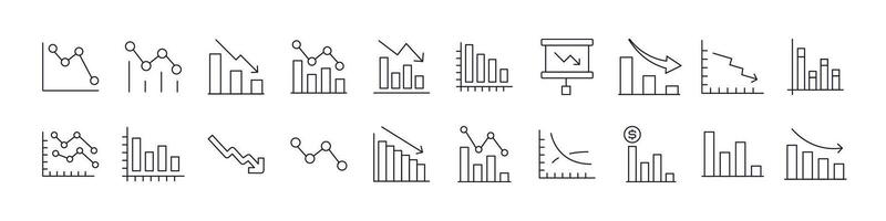 Progress Bar and Growth Diagram Collection of Thin Icons. Editable Stroke. Perfect for Web Sites, Books, Cards, Apps vector