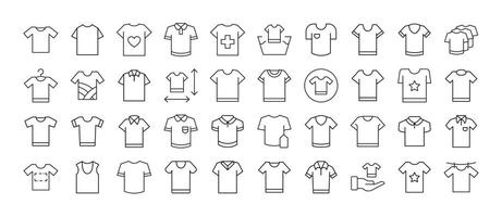 T Shirts Collection of Thin Icons. Editable Stroke. Perfect for Web Sites, Books, Cards, Apps vector