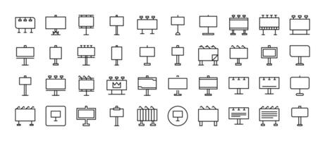 Set of Street Banner Related Line Icons. Outline Signs for Graphic and Web Design, Apps, Adverts, Various Cards vector