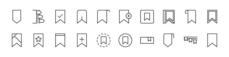Simple Linear Illustration of Reading. Contains Icons of Bookmark for Graphics, Concept, Apps vector