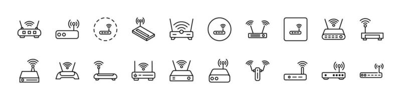Wi Fi Router Related Icon Set. Editable Stroke. Perfect for Web Sites, Books, Cards, Apps vector