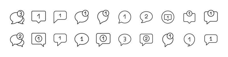 Speech Bubble Line Icon Pack. Minimalistic Linear Pictogram for Web and Graphic Design, Apps, Banners, Social Network and Cards vector