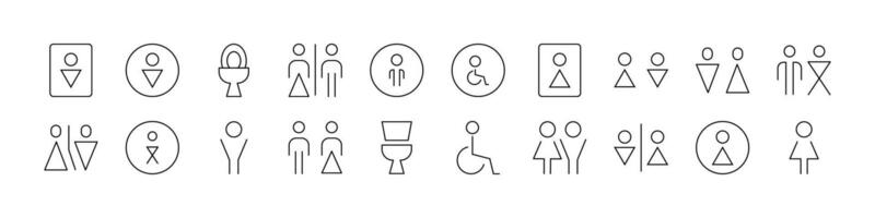 Toilet Collection of Thin Icons. Editable Stroke. Perfect for Web Sites, Books, Cards, Apps vector