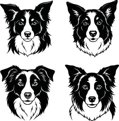 Wacky dog designs line art coloring page