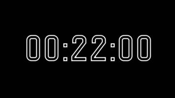 25 seconds countdown timer with white digital timer suitable for time management concepts, deadlines, scheduling, presentations, technology, productivity video