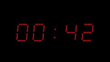 45 seconds countdown timer with red digital clock suitable for deadlines, time management, time is running out and countdown themes in design projects video