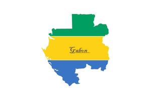 GABON STATE FLAG MAP AND SYMBOL vector