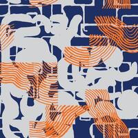 Seamless, Japanese hand drawn brush line abstract shapes pattern, tribal and ethnic folk wood carving, paint textured surface background, simple irregular graphic for textile, carpet, vector