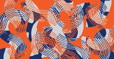 Hand drawn brush line abstract curve pattern, Japanese and ethnic folk wood carving, block print textured surface background, simple graphic for fashion textile, carpet, vector