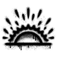 Spray Painted Graffiti half sun Sprayed isolated with a white background. vector