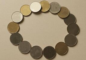 Metal Paint Color Swatches in a Circle for Design Inspiration photo