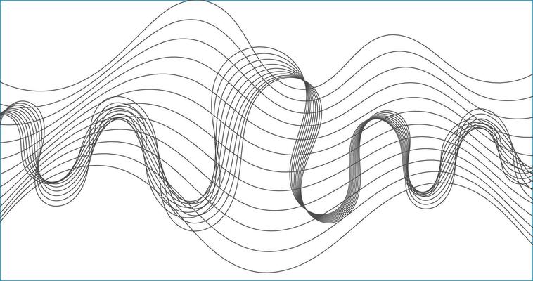 Abstract wavy lines on white background. illustration design
