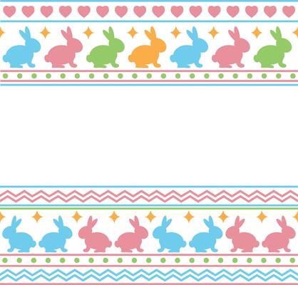Cute hand drawn easter bunnies horizontal seamless pattern, easter doodle background, great for textiles, banners, wallpapers, wrapping - design