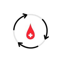 Drop of blood with arrows on white background vector