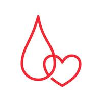 Blood with heart icon isolate on white background. vector