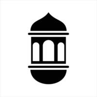 Ramadan Mubarak logo template design with lantern and mosque lighting concept vector