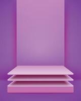 3d product presentation podium on glowing purple background vector