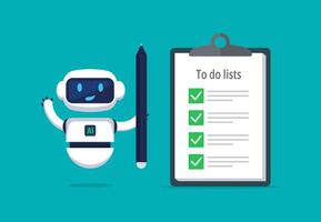 AI chatbot with online checklist for to-do list assistants of task planning concept vector