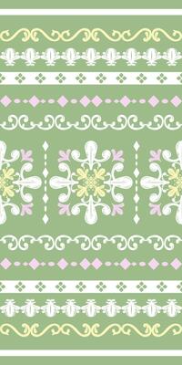 Beautiful Whitework Botanical Design Luxury Lace Border Ornament Seamless Pattern On Green Nature Background Detailed of Rich Love Gentle Summer Spring Embroidery Silk Handicraft Fabrics Apparel Manly