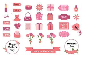 Carnation flowers for mother's day greeting card design vector