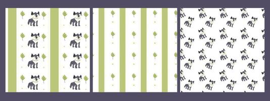 Cute forest animals pattern collection for fabric and wallpaper design vector
