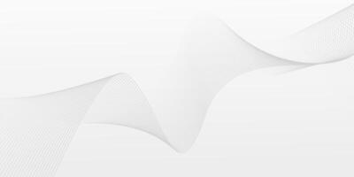 Abstract minimalist background in white and gray. Design with modern futuristic line wave. vector
