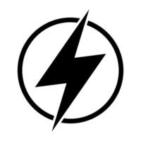 Lightning bolt sign in the circle. Lightning, electric power icon. vector