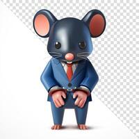 Rat in suit with both hands handcuffed 3d. Suitable for business, crime and design elements vector