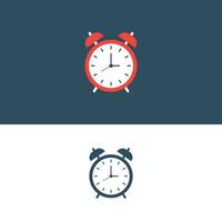 Classic Red Alarm Clock Icon - Minimalist Design for Time Management, Wake-up Call, and Daily Planning in Modern Style vector